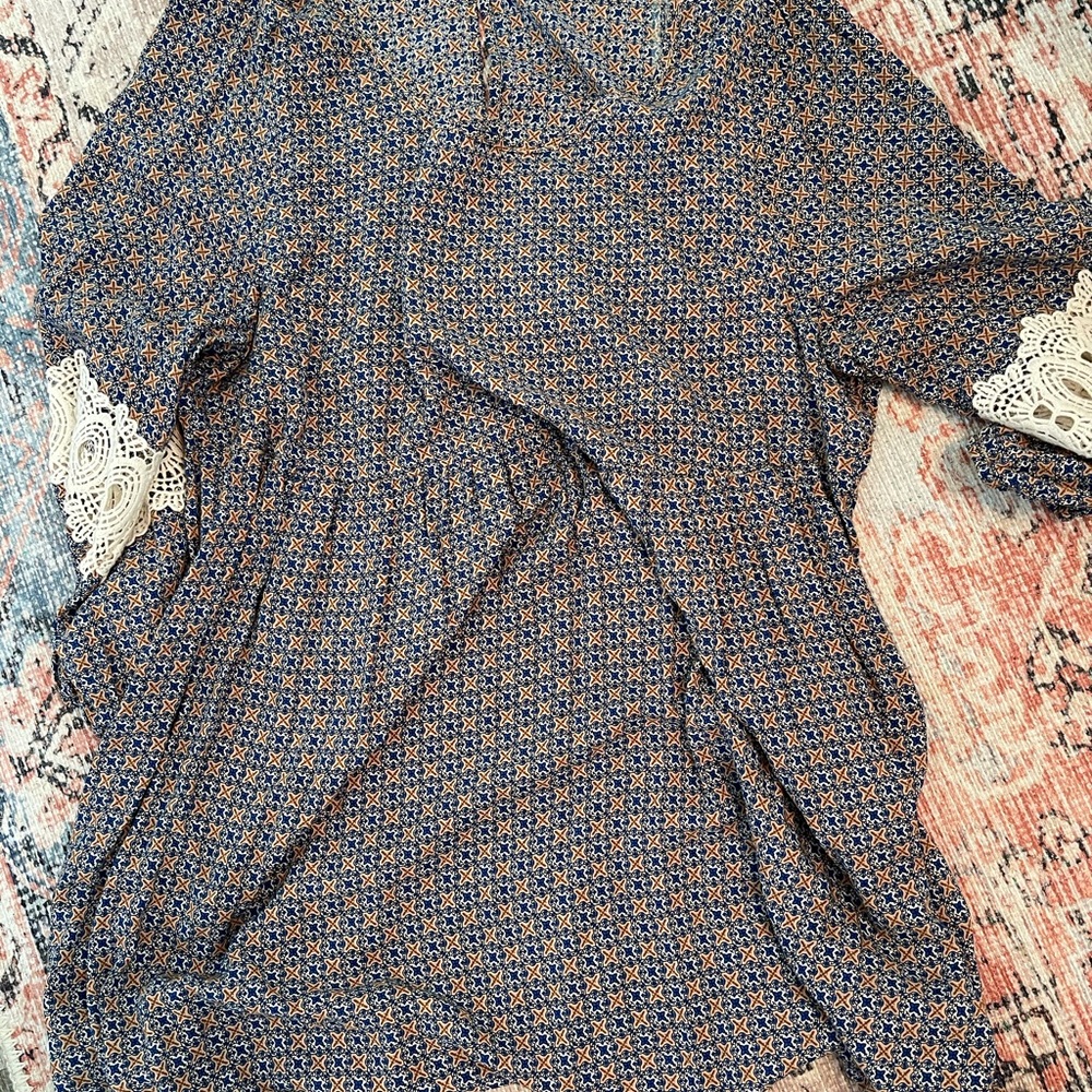 Umber blue and yellow dress/tunic